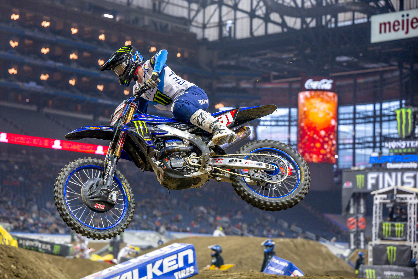 Image 405459960186 MAX ANSTIE LEADS THE ALPINESTARS 250SX EAST CHARGE IN FORD FIELD, DETROIT