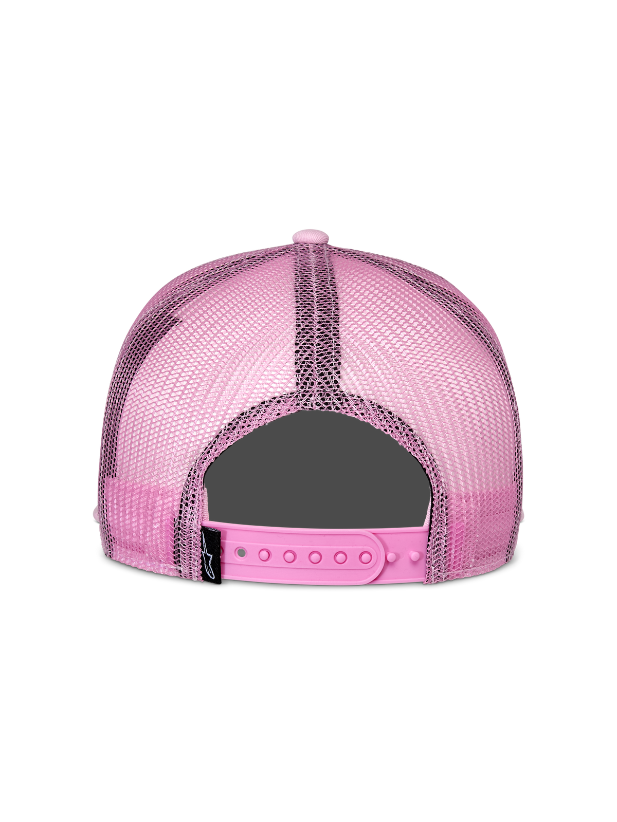 Alpinestars Corp Trucker Cap, Pink, Rückansicht, mit pinken Mesh-Einsätzen und verstellbarem Snapback-Verschluss, lässige vom Motorsport inspirierte Kopfbedeckung