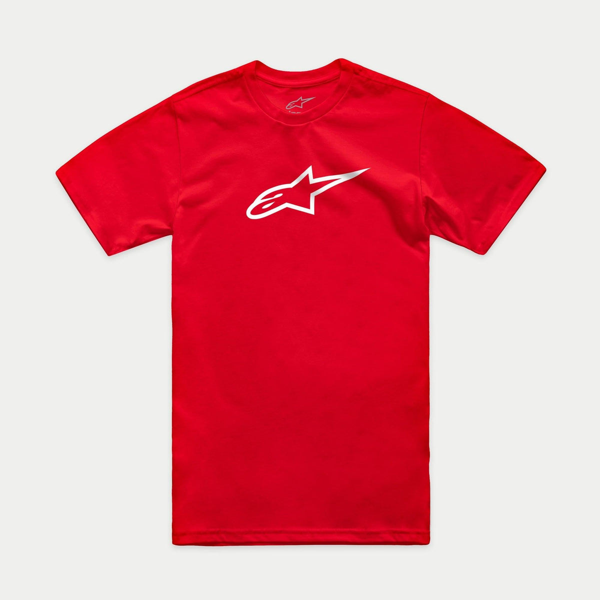 T-shirt Alpinestars Ageless 2.0 CSF, t-shirt à manches courtes, rouge avec logo Ageless blanc sur la poitrine, vêtement sportswear décontracté