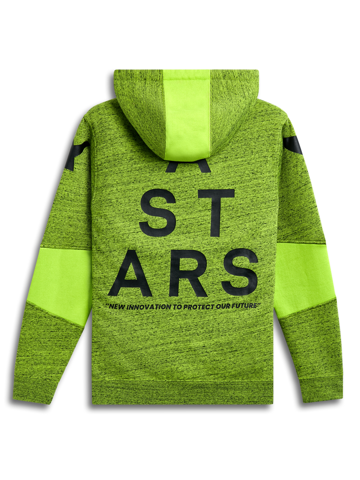 Sweat À Capuche Perpetuate Alpinestars, sweat à capuche casual pour homme et femme, vert lime et noir, en molleton de coton et polyester recyclé, avec poche kangourou et graphismes du logo