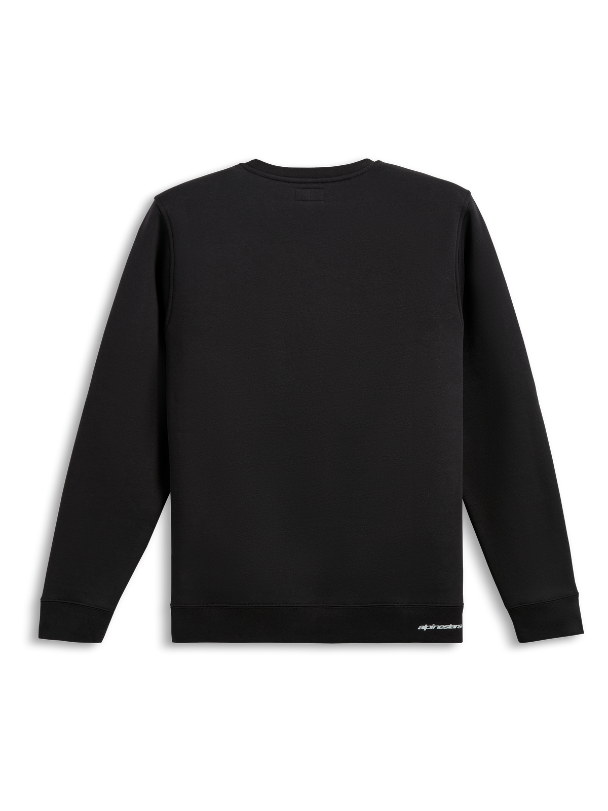 Alpinestars Positive Crew, zwart sportswear sweatshirt, achteraanzicht met een strak katoen-blend pullover-ontwerp, geribbelde zoom en manchetten