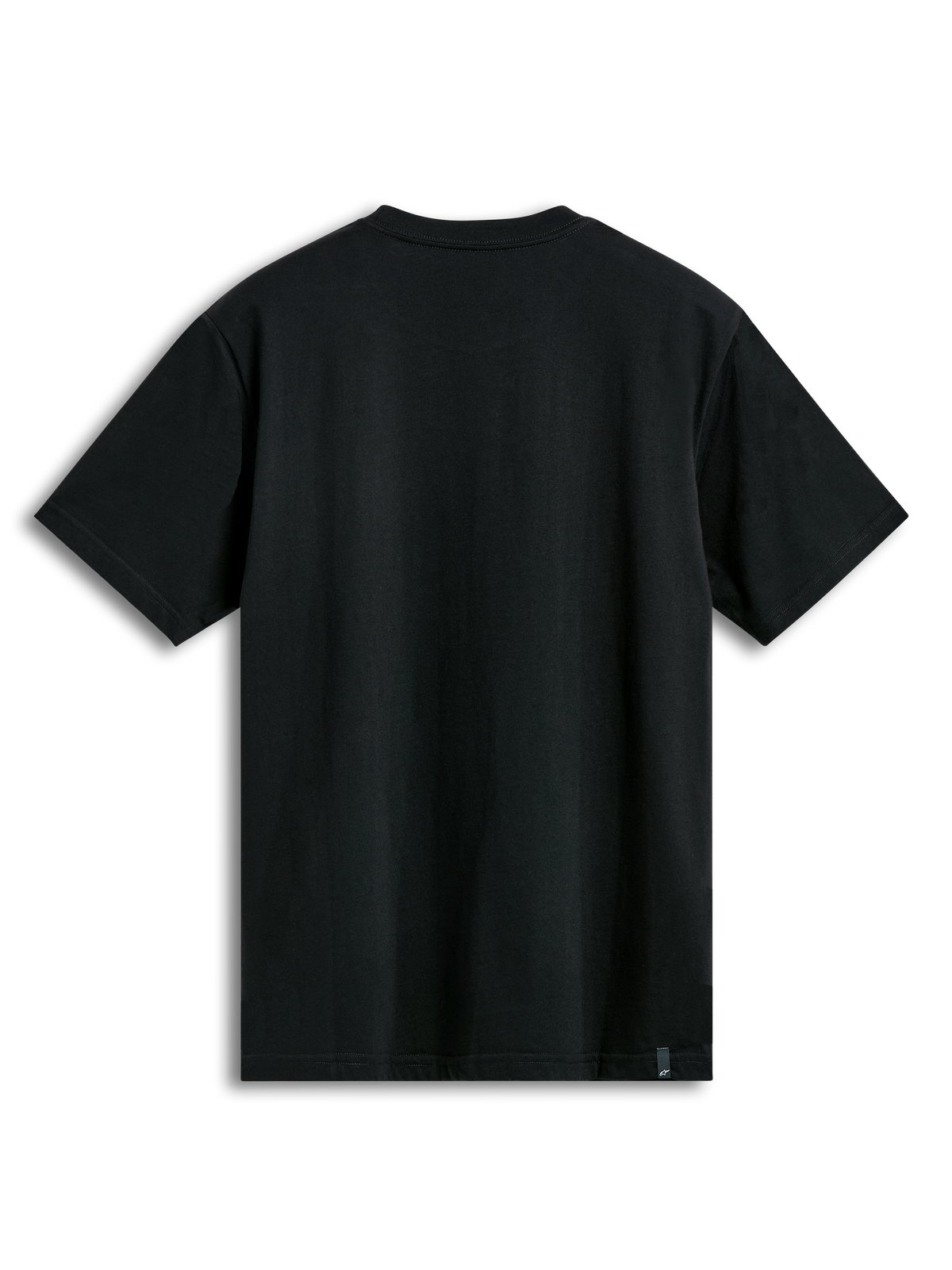 T-shirt Alpinestars Cereal CSF, t-shirt à manches courtes, noir, vue de dos, design sobre avec petite étiquette de marque externe à l'ourlet, vêtement streetwear décontracté inspiré du sport automobile