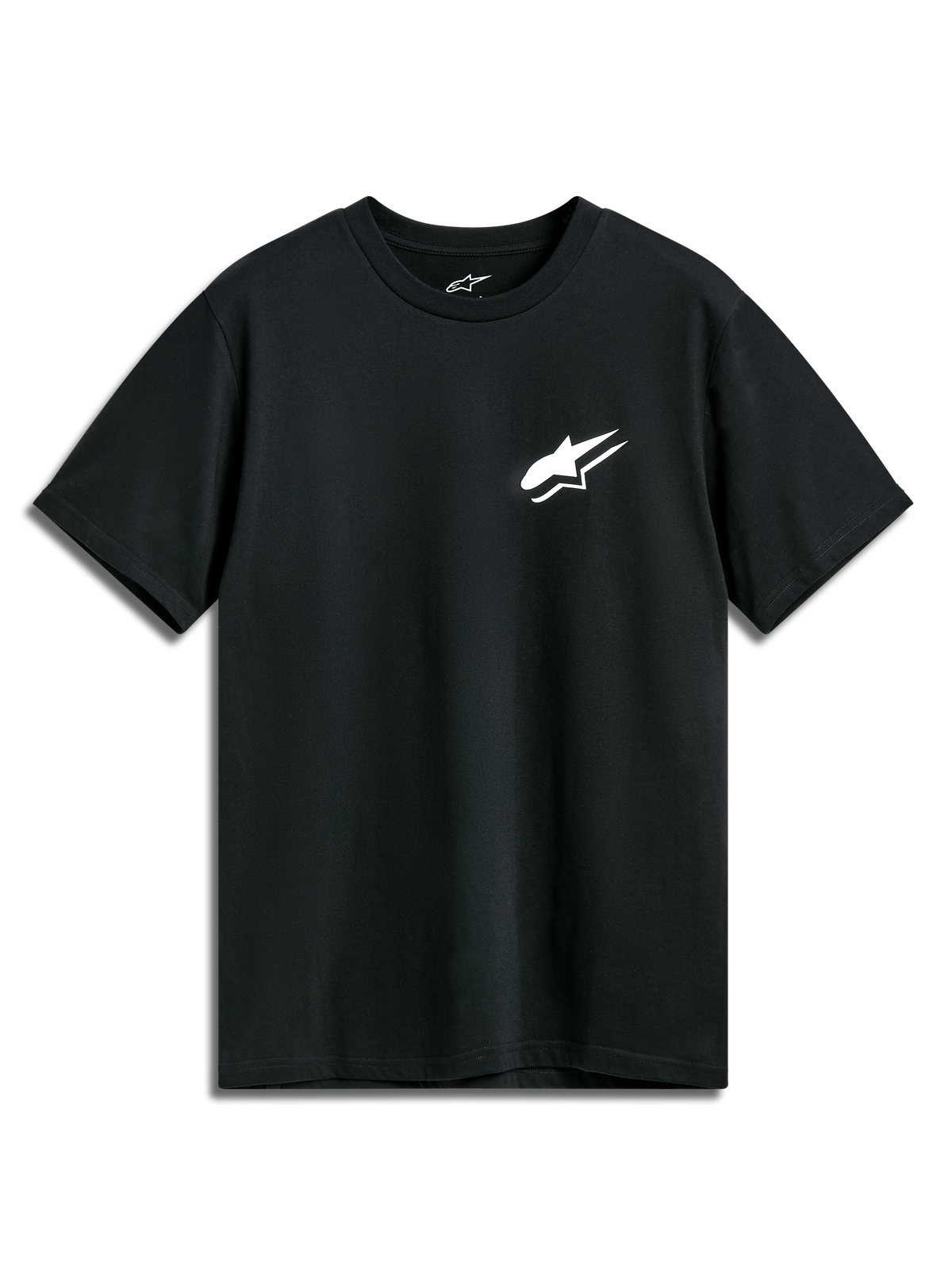 Alpinestars Formulate CSF Tee, t-shirt met korte mouwen, zwart, wit Astars-logo op de borst, casual motorsport-sportkleding