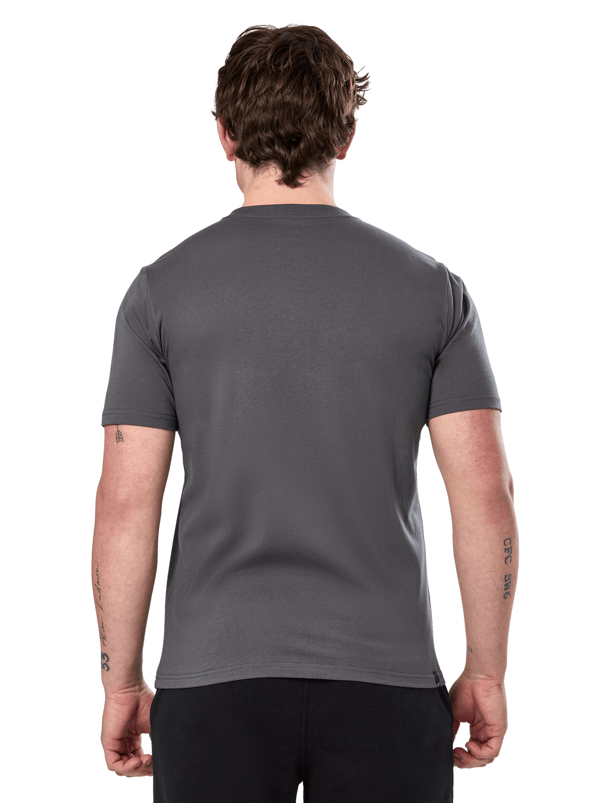 Alpinestars Prevail Csf Tee, t-shirt à manches courtes, anthracite, vue de dos unie, streetwear décontracté inspiré du sport automobile