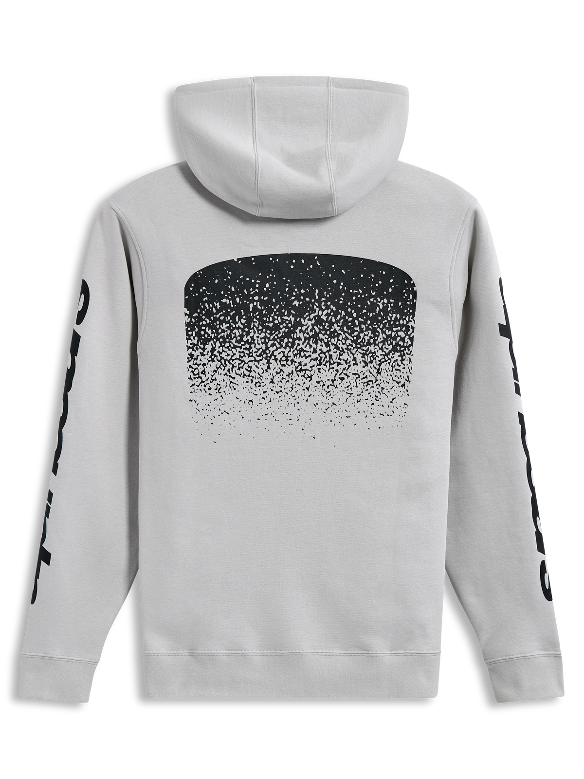 Alpinestars Obsessed Hoodie, grijze sportswear pullover met zwarte MX-verloopgraphic op de rug en logo's op de mouwen.