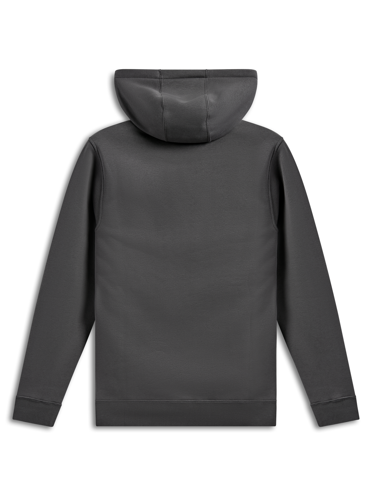 Alpinestars Ellipsoid Hoodie, Pullover Fleece Hoodie, Gunmetal Gray, back view showing solid body and sleeves, rib cuffs and hem, casual motorsport-inspired streetwear