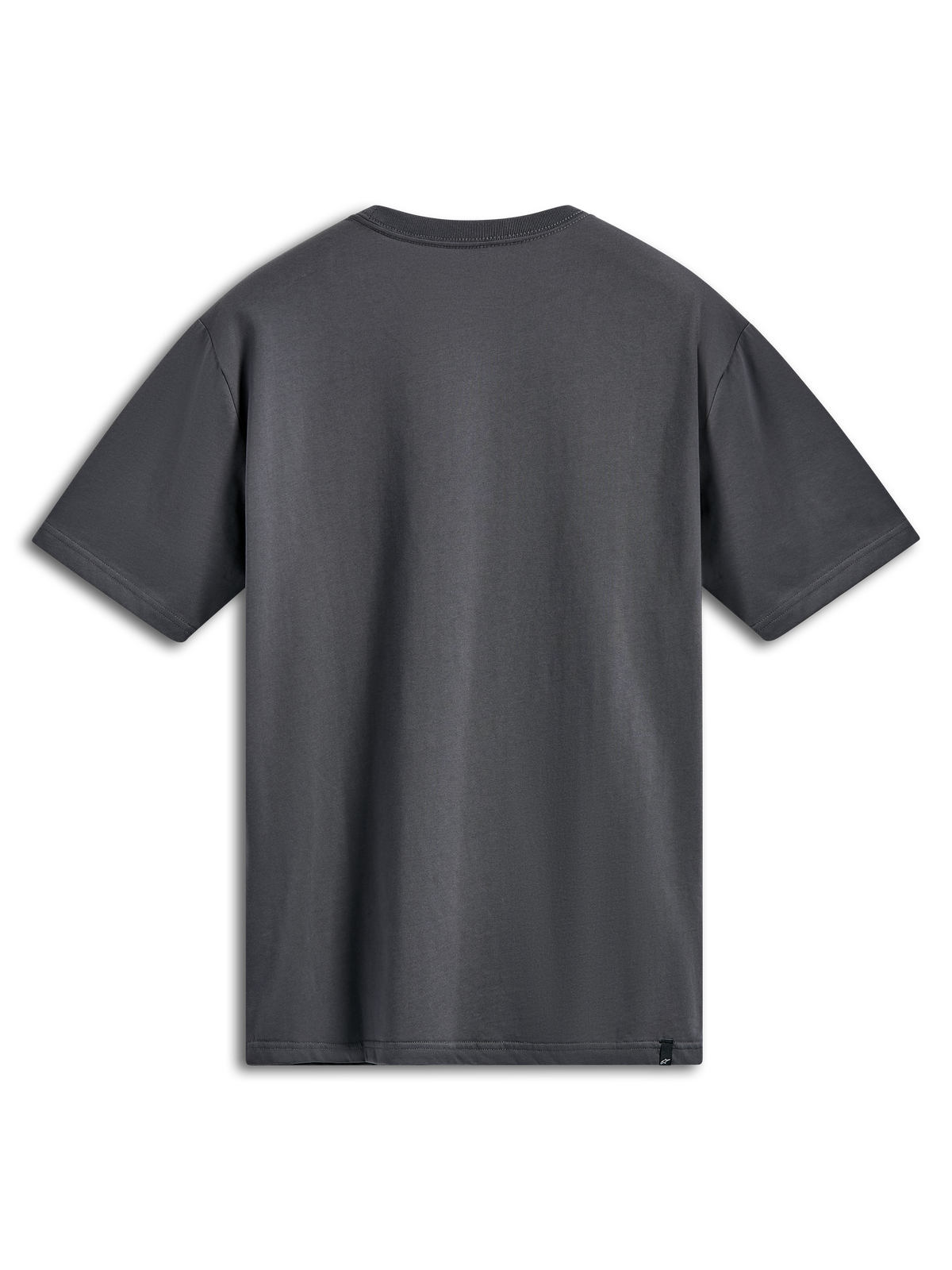 Alpinestars Ellipsoid CSF Tee, Kurzarm-T-Shirt, Anthrazit, Rückansicht, schlichtes Design mit kleinem schwarzem Logo-Etikett am Saum, lässige Sportbekleidung
