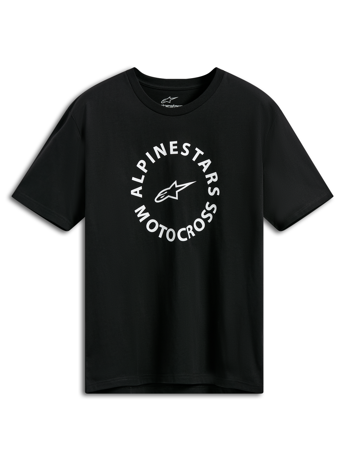 T-shirt Alpinestars MX CSF, t-shirt à manches courtes, noir, graphique circulaire blanc Alpinestars Motocross, streetwear décontracté motorsport
