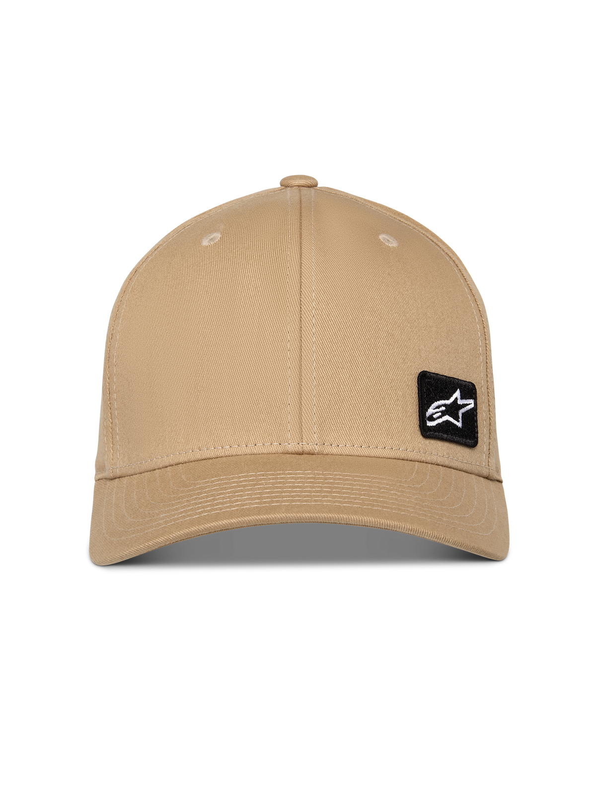 Casquette Alpinestars Pivot, Kaki Sable, visière courbée avec couronne structurée, petit patch logo Astars brodé noir sur le devant, accessoire sportswear décontracté