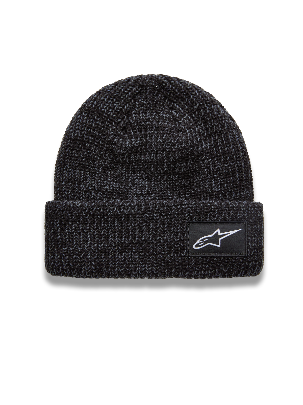 Alpinestars Unload Rib Cuff Bonnet, bonnet sportswear gris anthracite chiné en maille jersey avec écusson logo Astar blanc