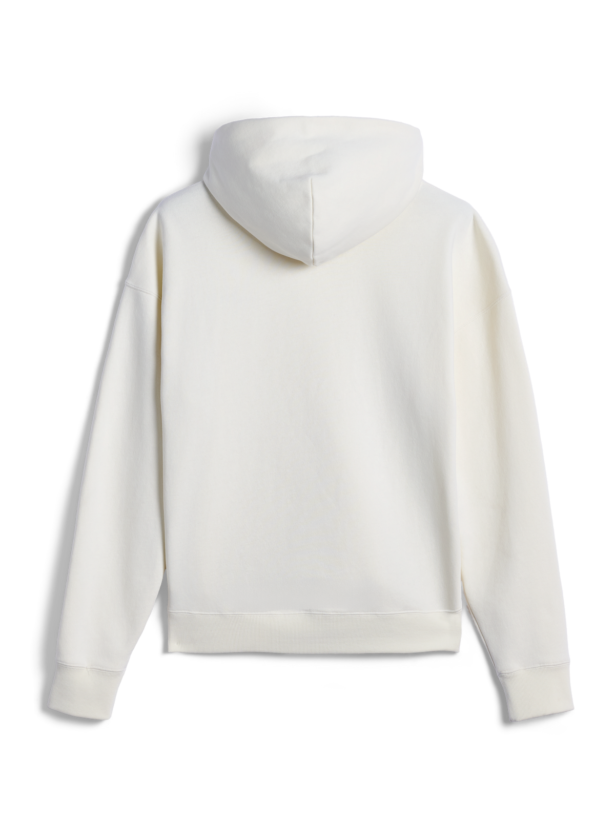 Sweat à capuche zippé Alpinestars Essentials Ageless, vue arrière, blanc cassé, streetwear décontracté en polaire, capuche à cordon de serrage, manches longues, design minimaliste épuré