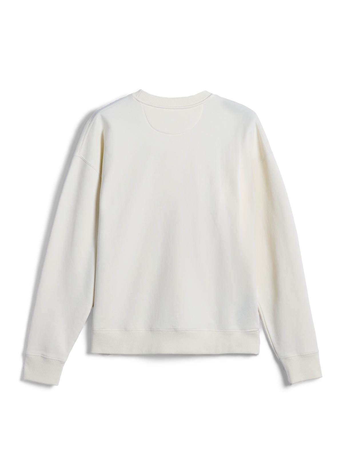 Alpinestars Essentials Ageless Crew, sweatshirt met ronde hals, off-white, achteraanzicht met effen ontwerp, geribbelde manchetten en zoom, casual streetwear geïnspireerd op de motorsport