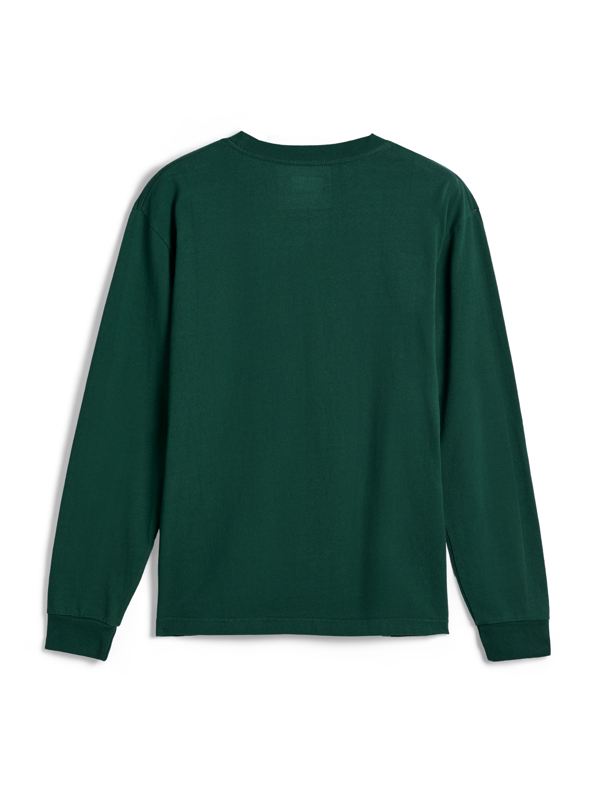 Alpinestars Essentials Ageless LS Tee, t-shirt à manches longues, vert sapin, vue de dos, couleur vert uni avec col rond et poignets côtelés, coupe décontractée contemporaine, style streetwear décontracté