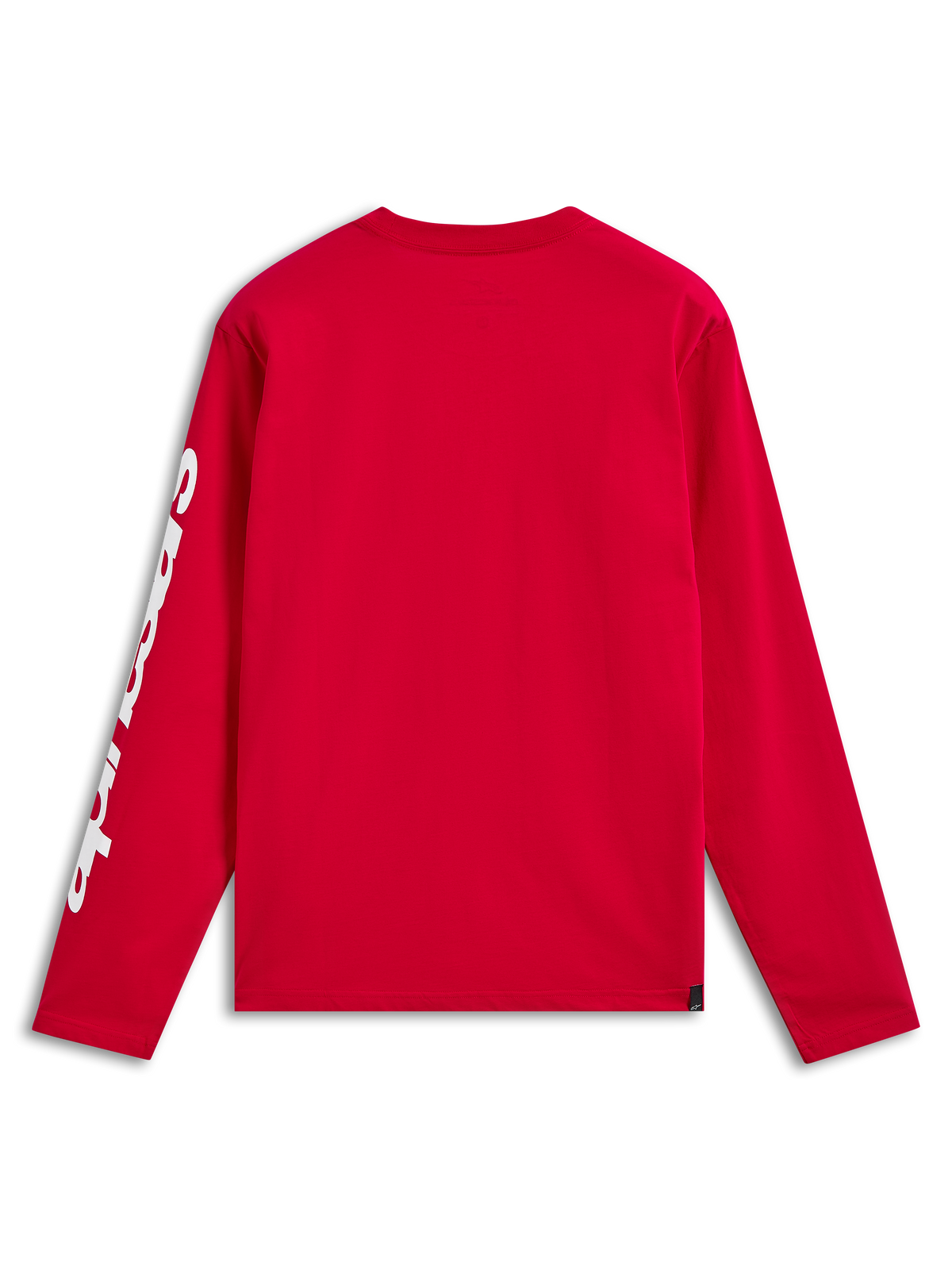 Alpinestars Trackside CSF Tee, Langarmshirt, Rot, Rückansicht mit weißem Branding am Ärmel, lässige vom Motorsport inspirierte Streetwear