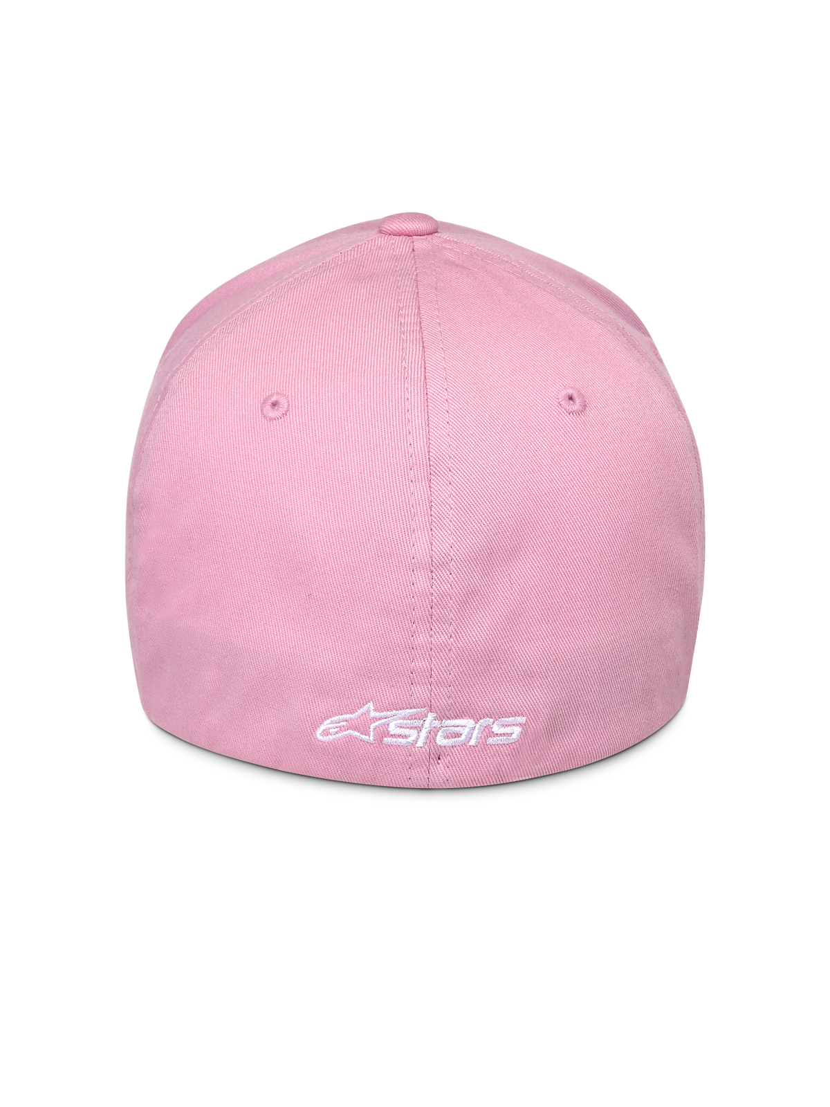 Alpinestars Ageless Multi Cap, Pink, Rückansicht mit weißem besticktem Astars-Logo, Flex-Fit-Design, Stretch-Twill-Gewebe, lässige Motorsport-Kopfbedeckung