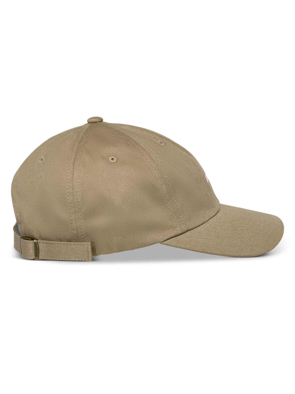 Alpinestars Deduce Strapback Kappe, Khaki, Seitenansicht, gebogener Schirm mit unstrukturierter niedriger Krone, Baumwoll-Twill mit verstellbarem Riemenverschluss und flacher Stickerei