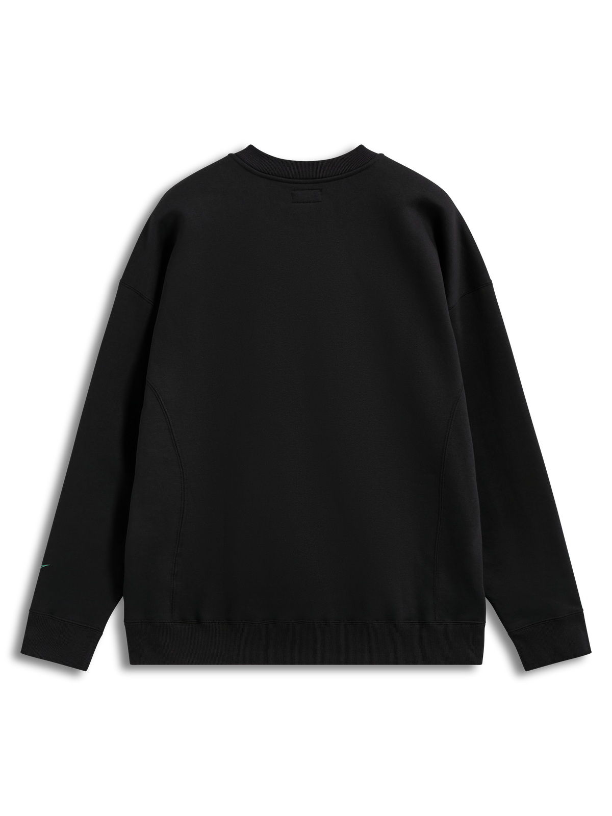Alpinestars Guise Oversized Crew, sweat-shirt en polaire noir à coupe ample, vue de dos avec finitions côtelées