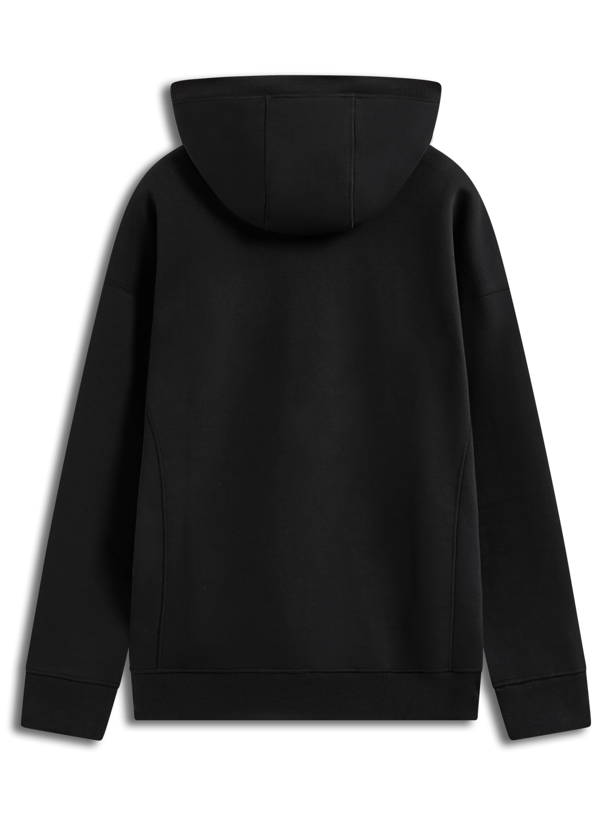 Alpinestars Shaw Oversized hoodie, zwarte sportswear fleece in achteraanzicht met lichaamsnaden en ribboord details.