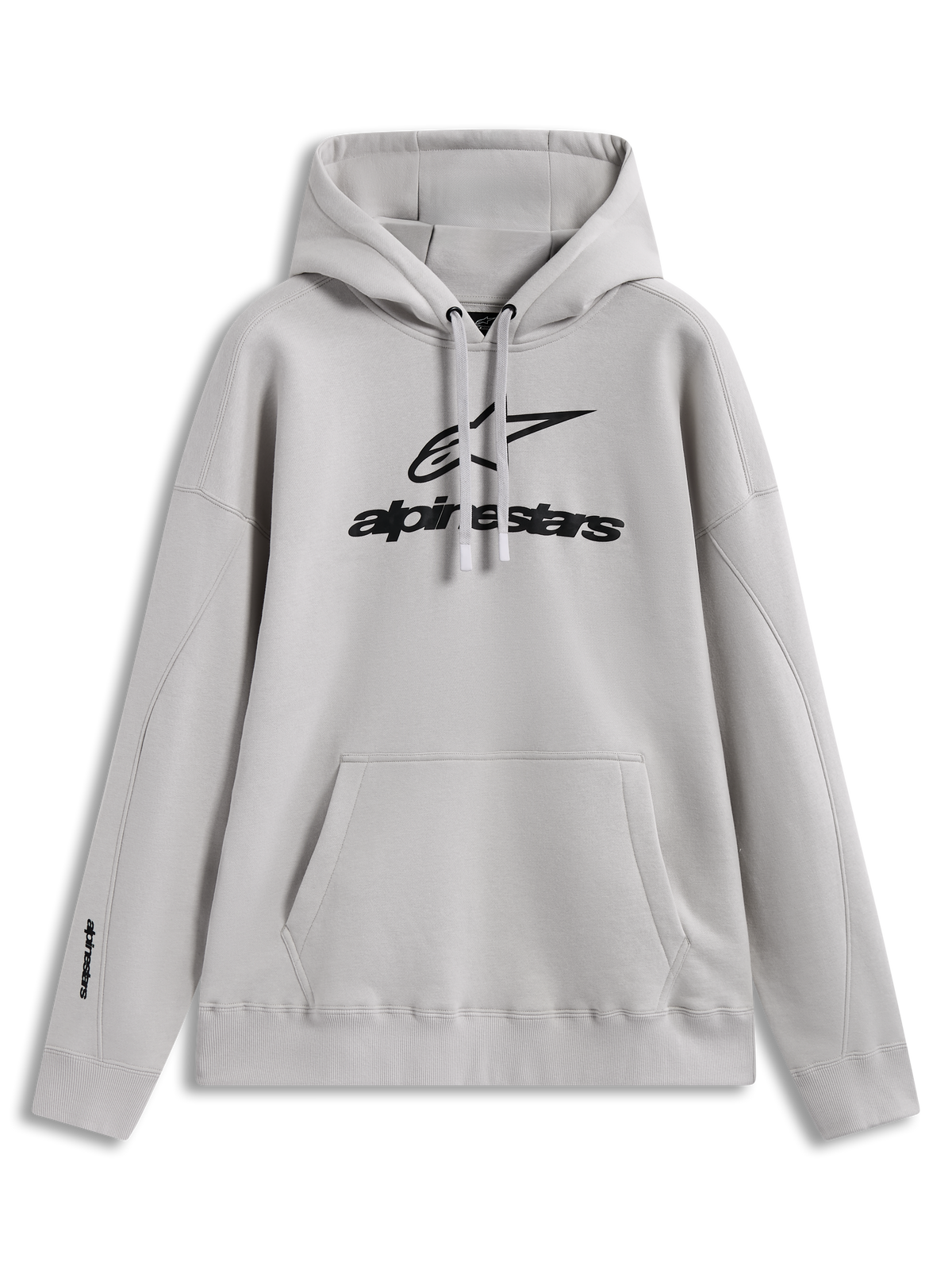 Alpinestars Prelude Oversized Hoodie, sweat à capuche en molleton beige, logo noir en relief et poche kangourou