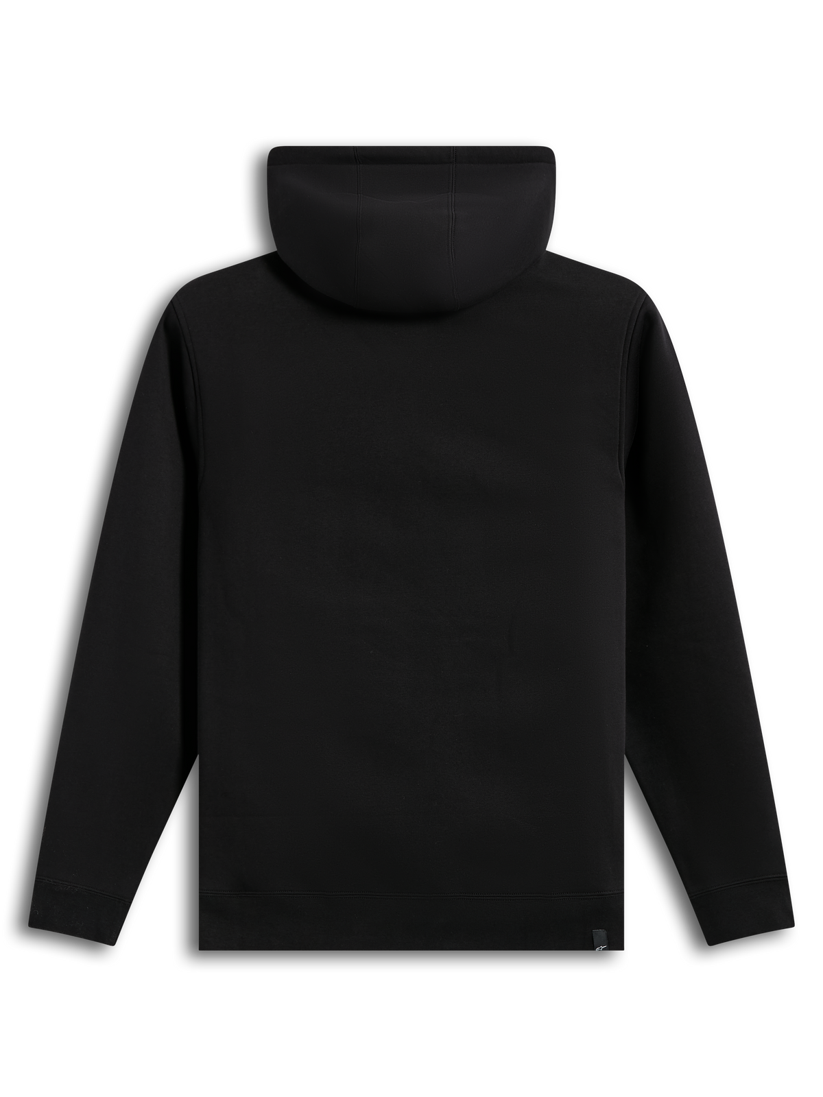 Alpinestars Race Wordmark Hoodie, sweat à capuche noir, vue de dos avec poignets côtelés, polaire sportswear.