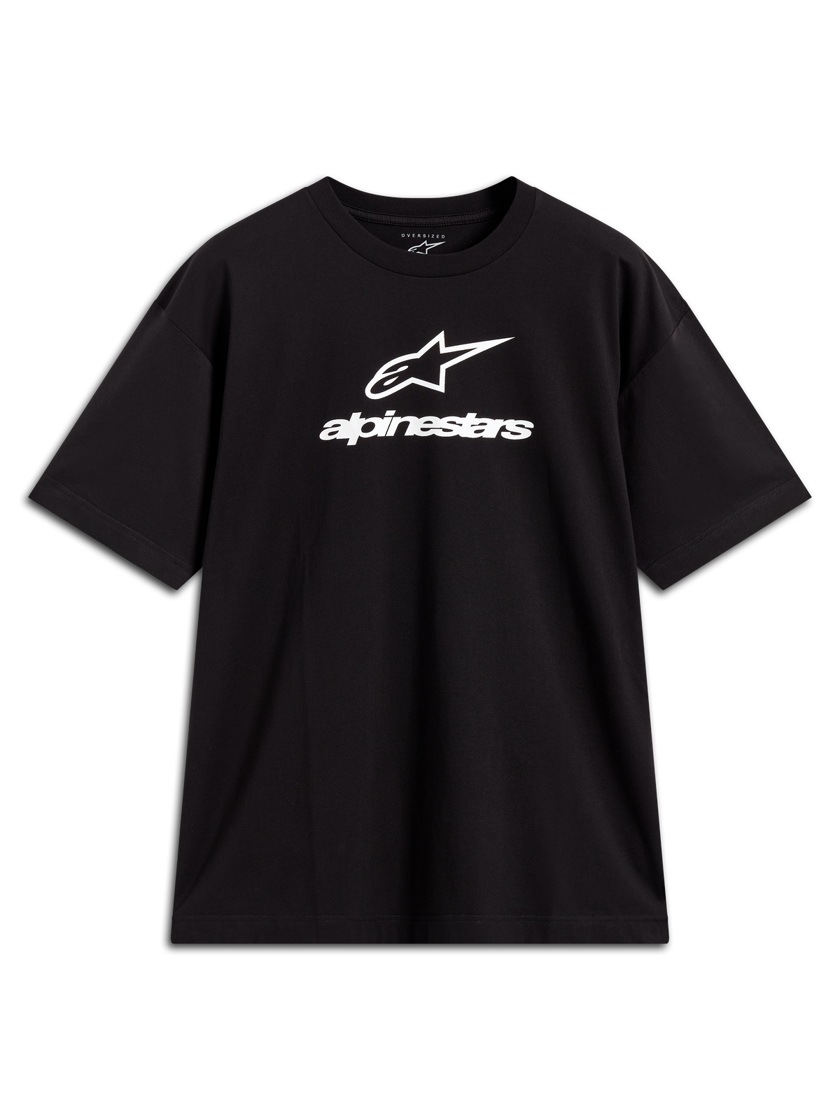 Alpinestars Prelude Oversized CSF Tee, black short sleeve sportswear t-shirt with white stacked chest logo.