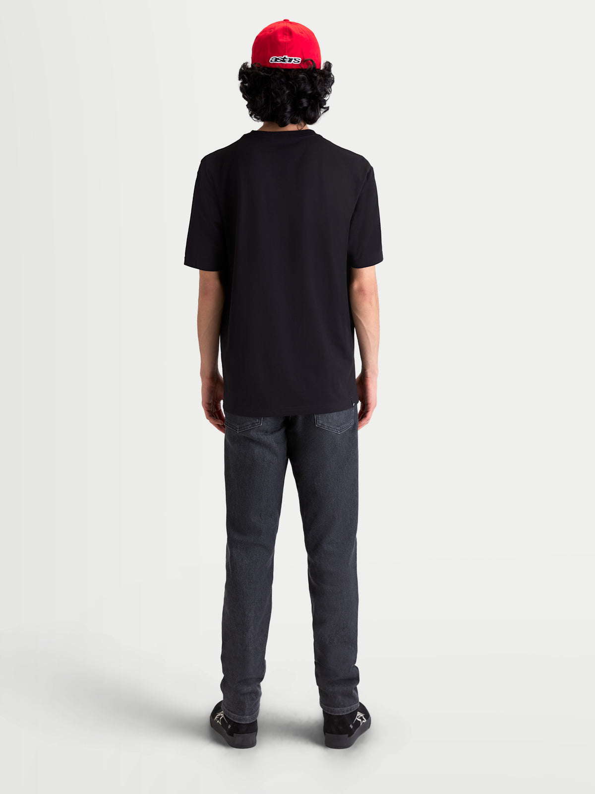 Alpinestars T-Shirt Elliptogrit CSF, t-shirt sportswear à manches courtes pour homme, noir, vue de dos sur mannequin, construction en mélange de coton et polyester pour un usage quotidien
