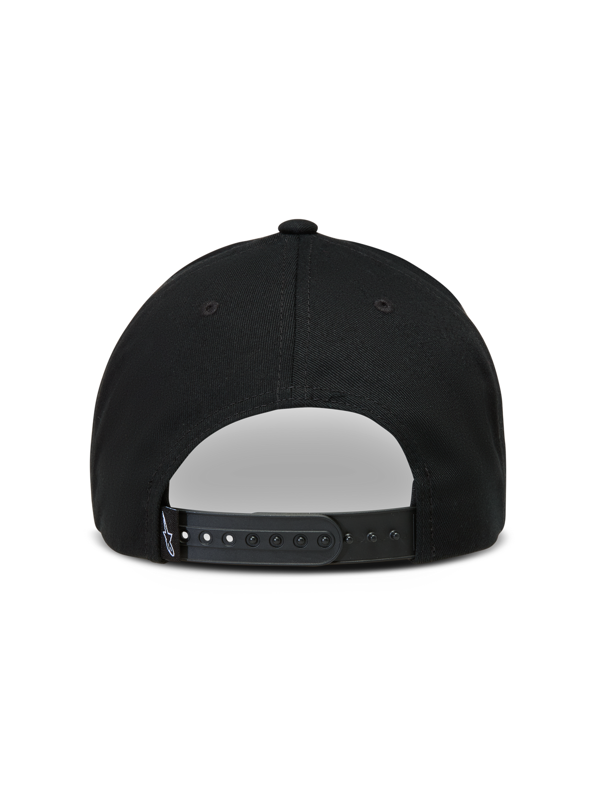Alpinestars Combo Logo Snapback hoed, zwarte sportswearpet met verstelbare snapback-sluiting en logolabel.