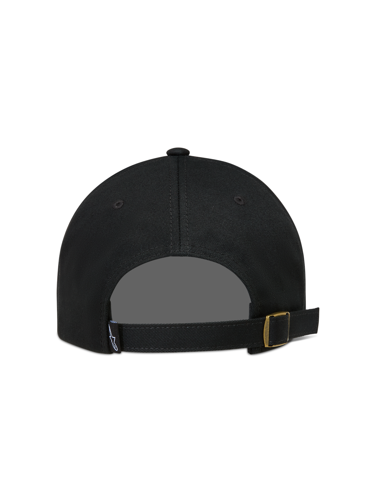 Alpinestars Dylan Dad, casquette de sportswear en sergé noir, vue de dos avec sangle ajustable et boucle métallique