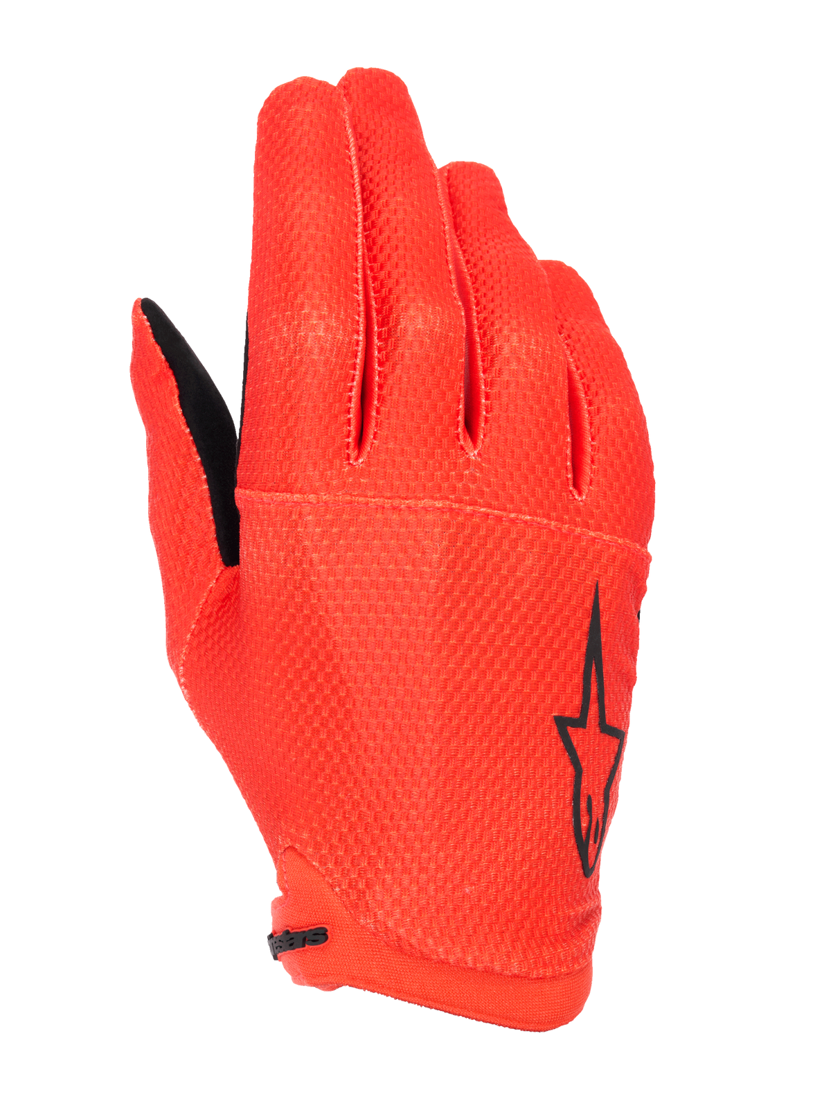 Alpinestars A-Aria Handschuhe, Mountainbike-Handschuhe, Spicy Orange, mit schwarzem Stern-Logo an der Seite, strukturiertes atmungsaktives Stretch-Gewebe, leichtes Low-Profile-Design