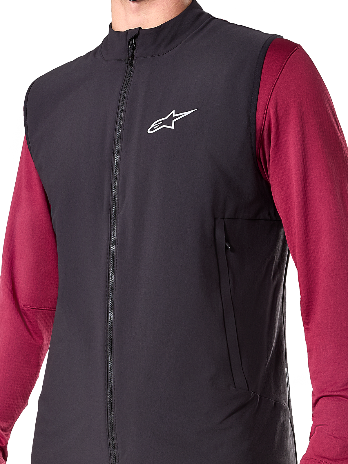 Alpinestars A-Dura Thermal Vest, Black, Men's Insulated Cycling Vest, lightweight mountain bike gilet featuring PrimaLoft ACTIVE insulation, full-length front zipper and dual zippered hand pockets, sleek performance design for cold-weather riding