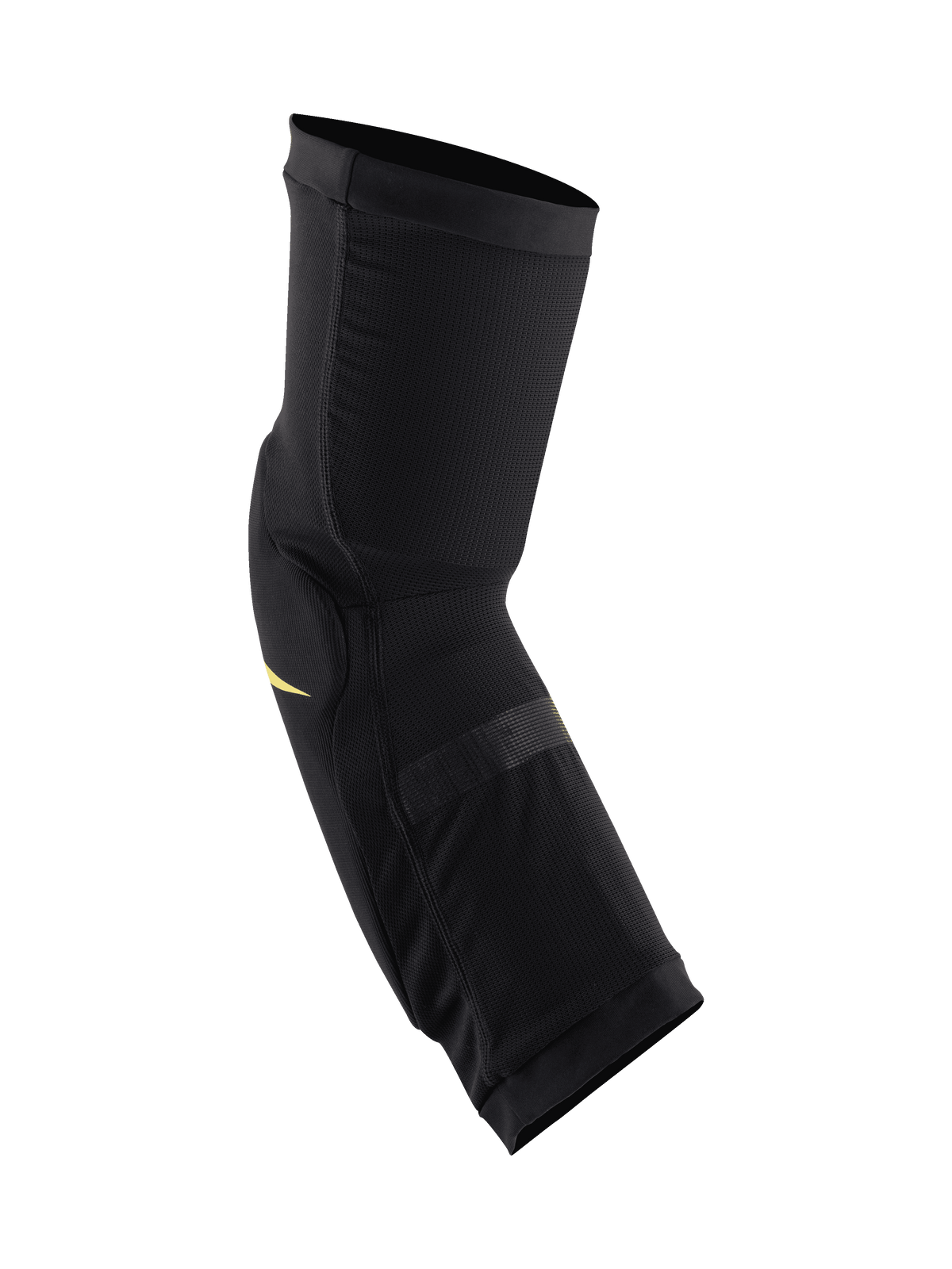 Alpinestars Paragon Plus kniebeschermers, zwart en acid yellow, lichtgewicht slip-on kniebeschermer met ademend stretch-mesh, ergonomisch voorgevormd ontwerp voor mountainbiken en off-road bescherming