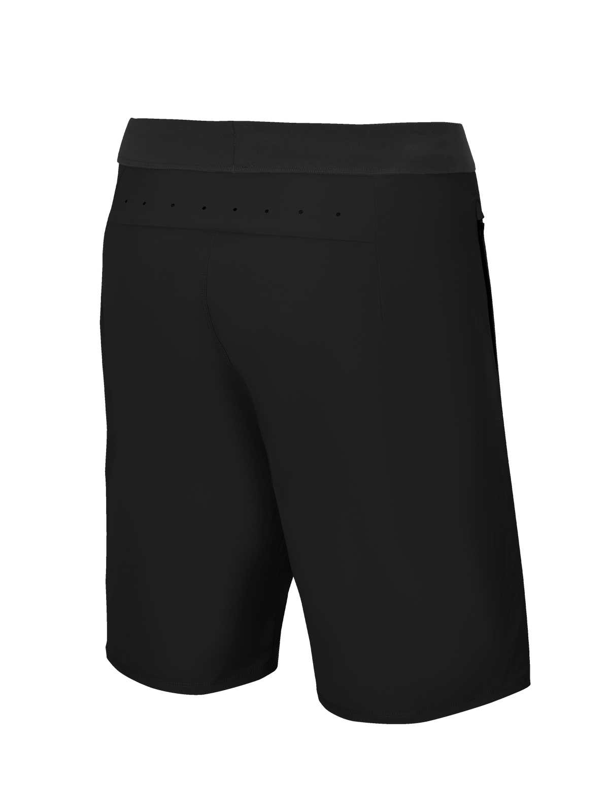 Alpinestars A-Aria Lite Shorts, Mountainbike-Shorts, Schwarz, Rückansicht mit Laserperforationen am Rückenkoller zur Belüftung, leichtes Performance-Material für Trailfahrten