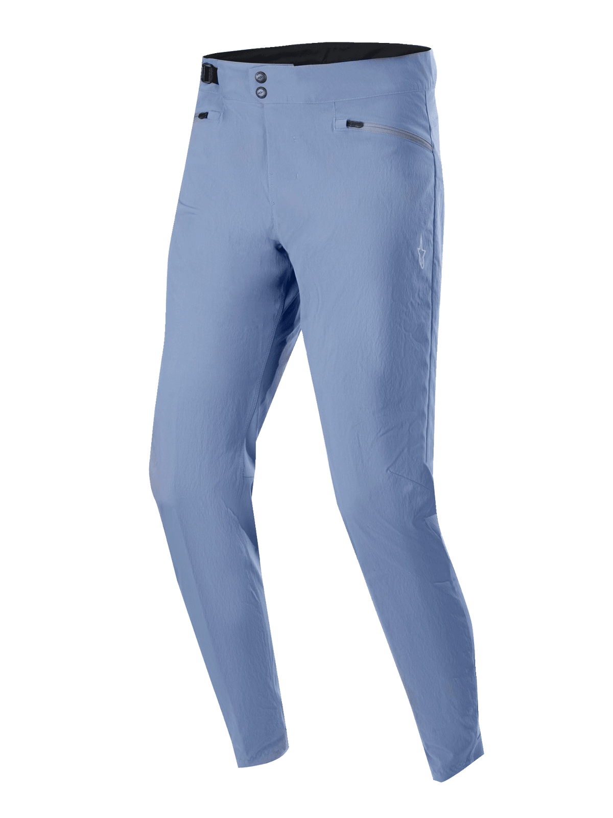Alpinestars A-Dura Pants, MTB-fietsbroek, Infinity Blue, met dubbele drukknoopsluiting en zakken met ritssluiting, lichtgewicht 2-way stretchstof, normale pasvorm voor off-road prestaties.