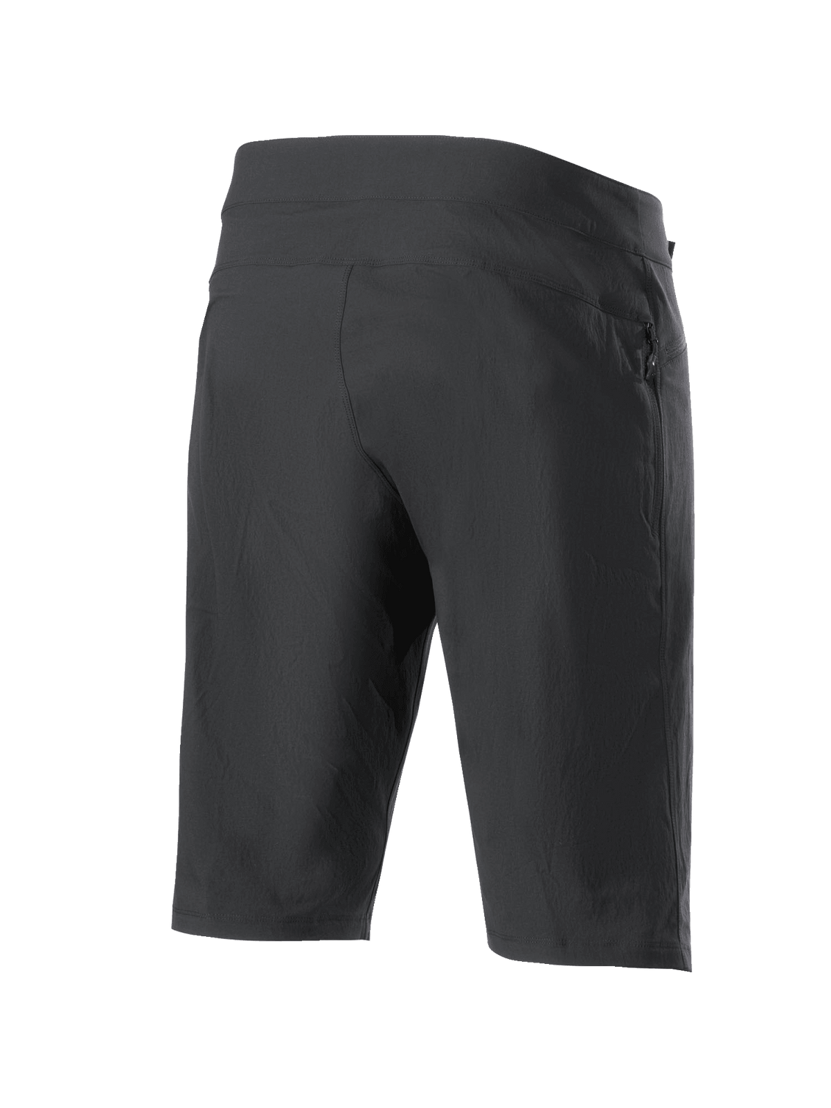 Shorts Alpinestars A-Dura, shorts de VTT, noir, vue arrière montrant la poche zippée et le tissu extensible texturé, conçus pour le VTT et le cyclisme tout-terrain