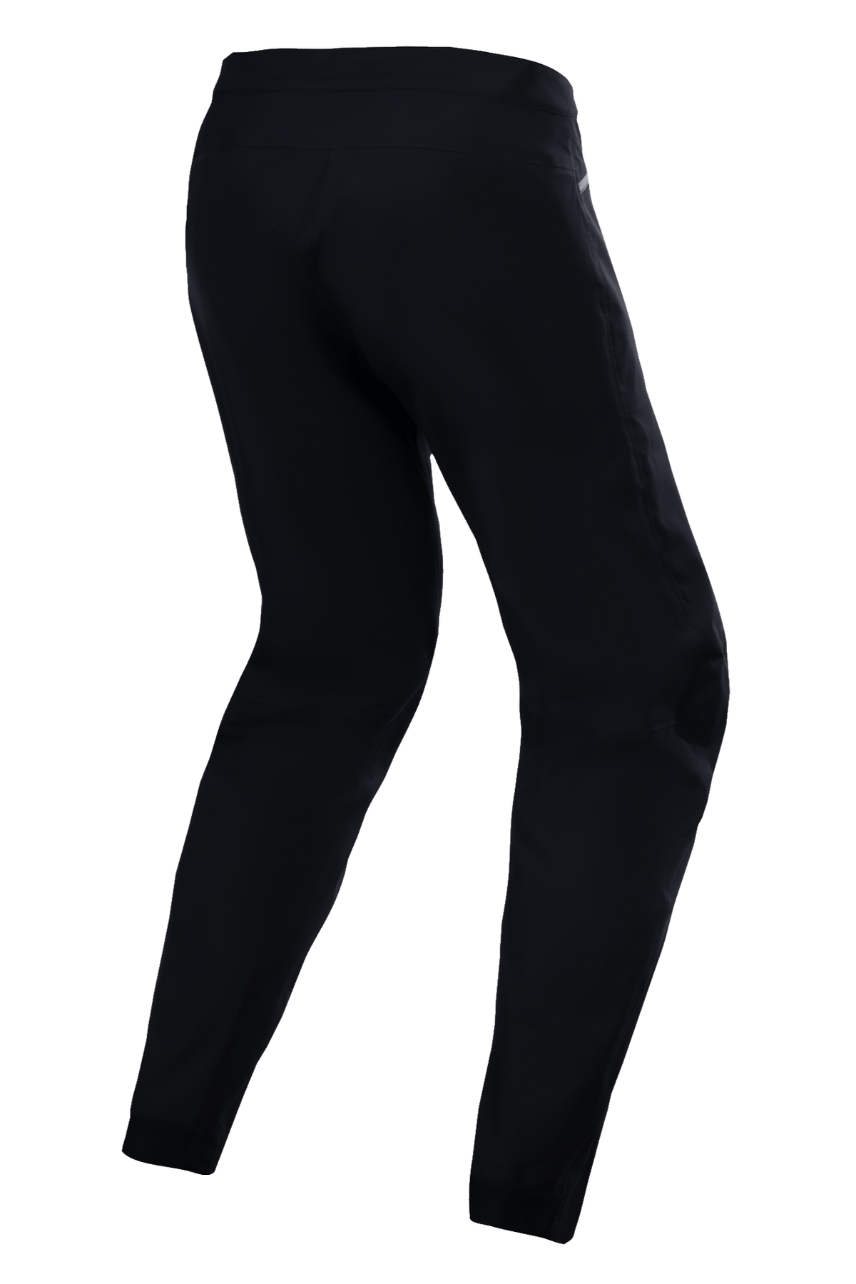 Alpinestars Stella A-Dura Waterproof Pant, pantalon de cyclisme VTT pour femme, noir, vue de trois-quarts arrière, doté d'une membrane imperméable 3L et d'un textile stretch 4 directions pour le trail