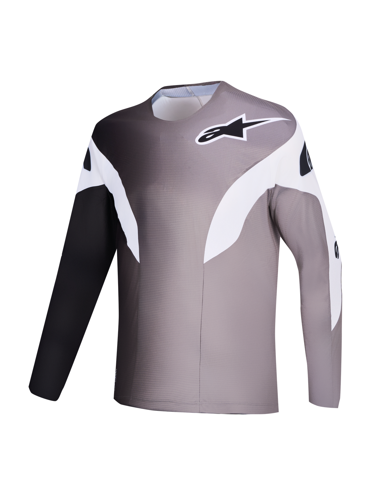 Alpinestars A-Supra Elite Trui, MTB-top in grijs kleurverloop van micro-geperforeerde gerecyclede stof.