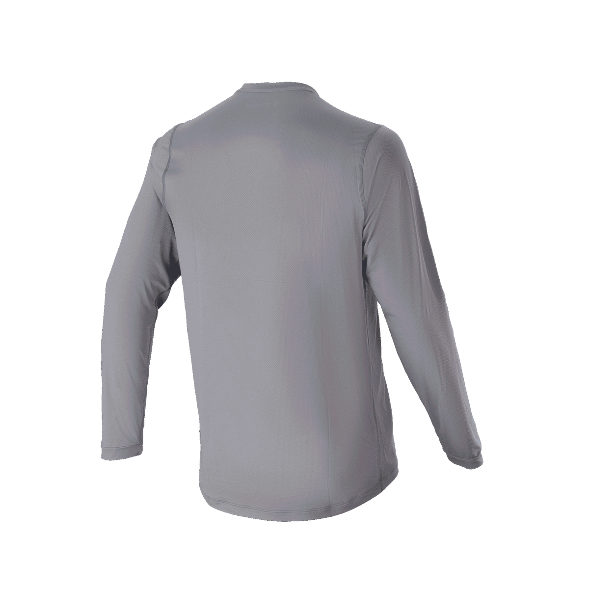 Maillot à manches longues Alpinestars A-Dura Rocker, gris foncé, vue arrière mettant en évidence la queue plus longue, vêtement de cyclisme VTT décontracté avec une coupe régulière