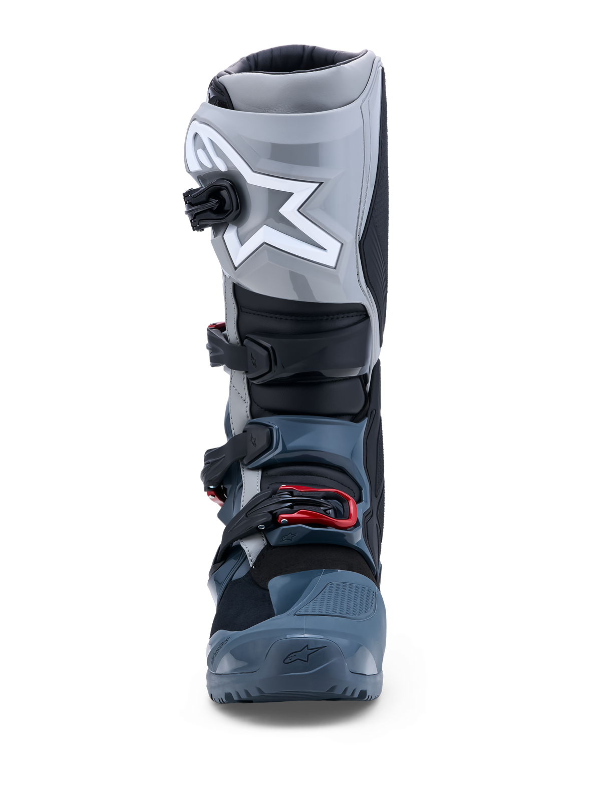 Alpinestars Tech 7 Enduro Drystar laarzen, waterdichte heren-enduromotorlaarzen, donkergrijs en rood, CE-gecertificeerd.