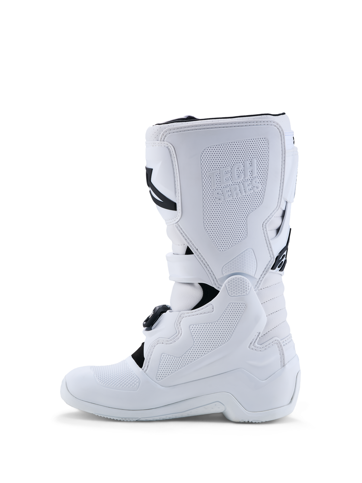 Alpinestars Tech 7S Junior, bottes de motocross pour enfant, blanches, protection en TPU et microfibre synthétique