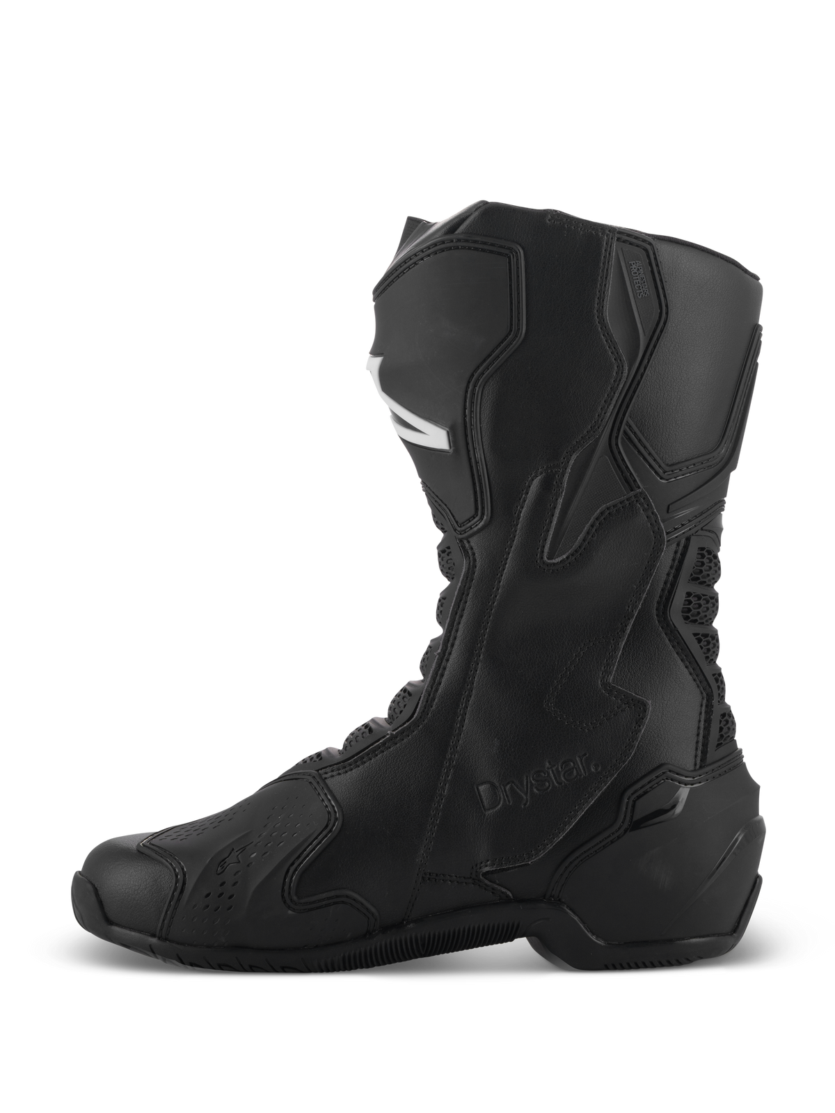 Alpinestars SMX-6 V3 Drystar® laarzen, zwarte motorlaarzen, zijprofiel met hoge microvezel constructie, beschermende TPU-panelen en Drystar-branding