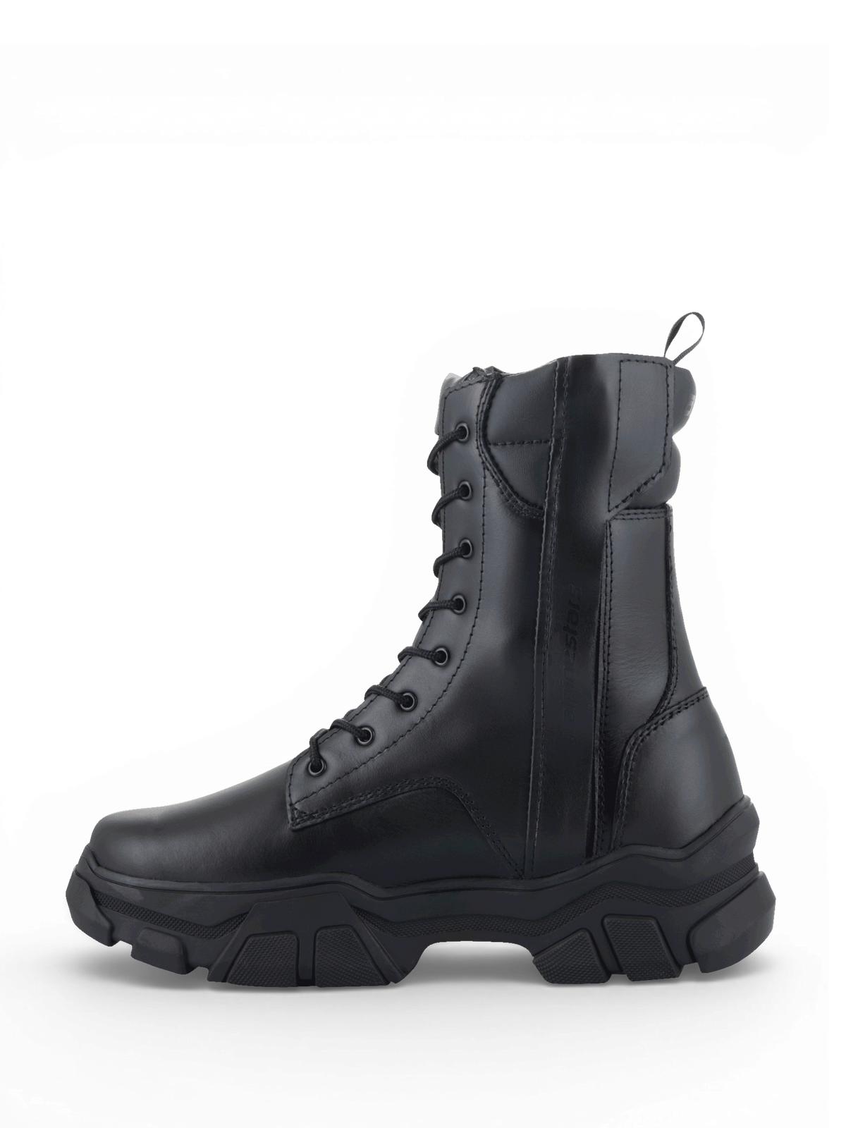 Alpinestars Ava Women's Boots, urban motorcycle riding boots in black leather with a chunky elevated rubber sole.