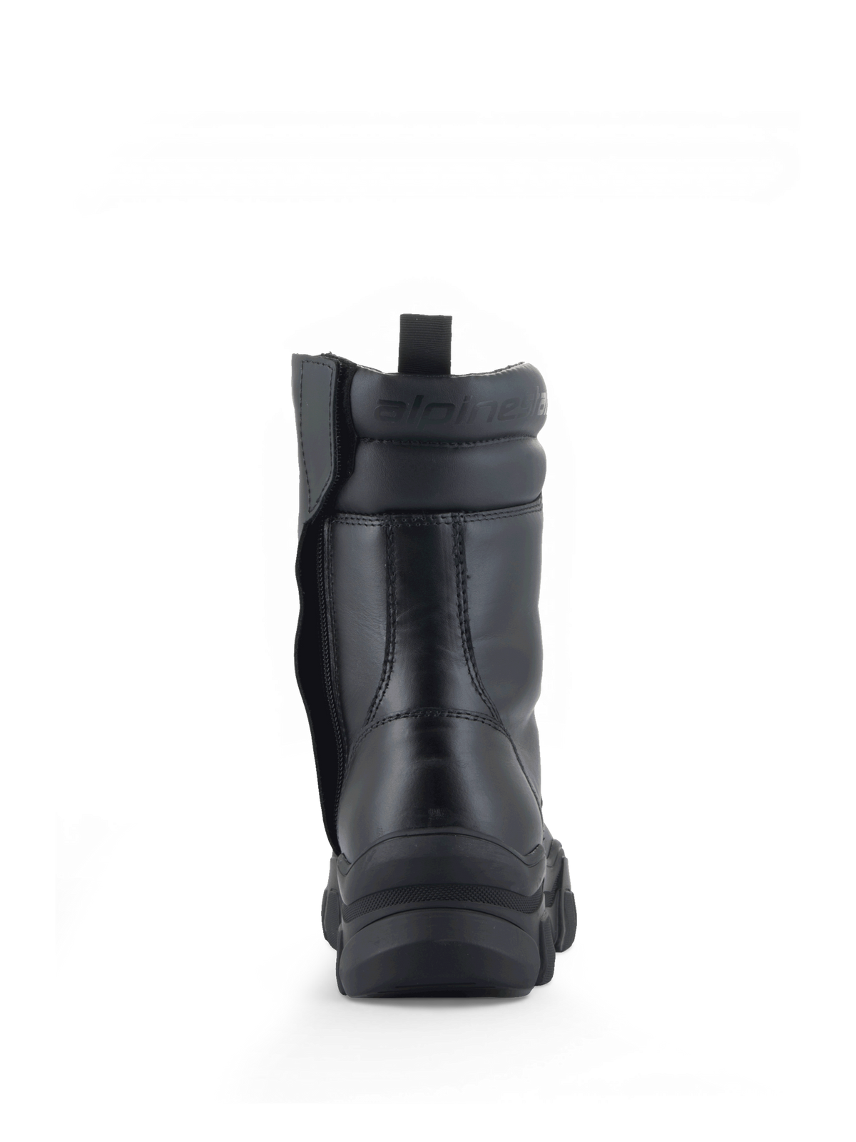 Alpinestars Ava Women's Boots, black leather urban motorcycle boots with a chunky elevated sole and side zipper.