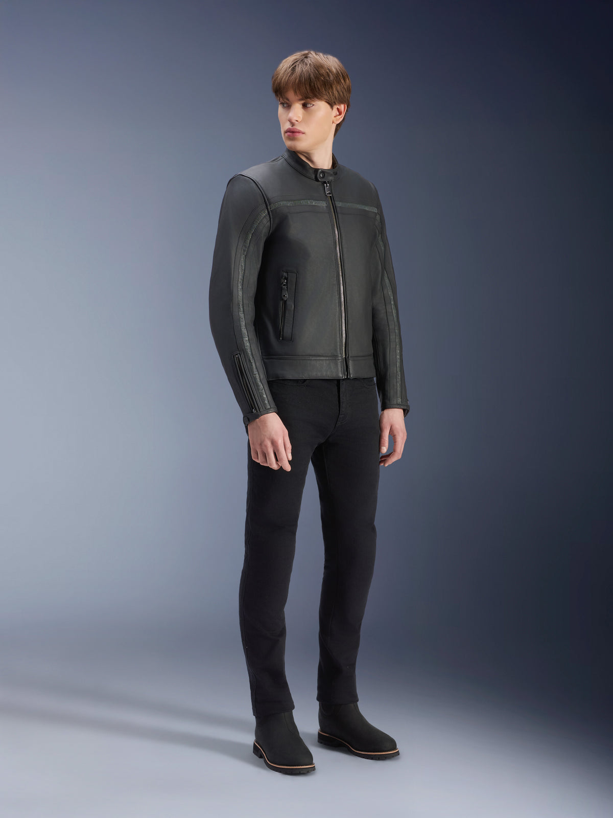 Alpinestars Dyno leren jas, zwarte heren urban motorjas van rundleer, Tech-Air ready in heritage-stijl.