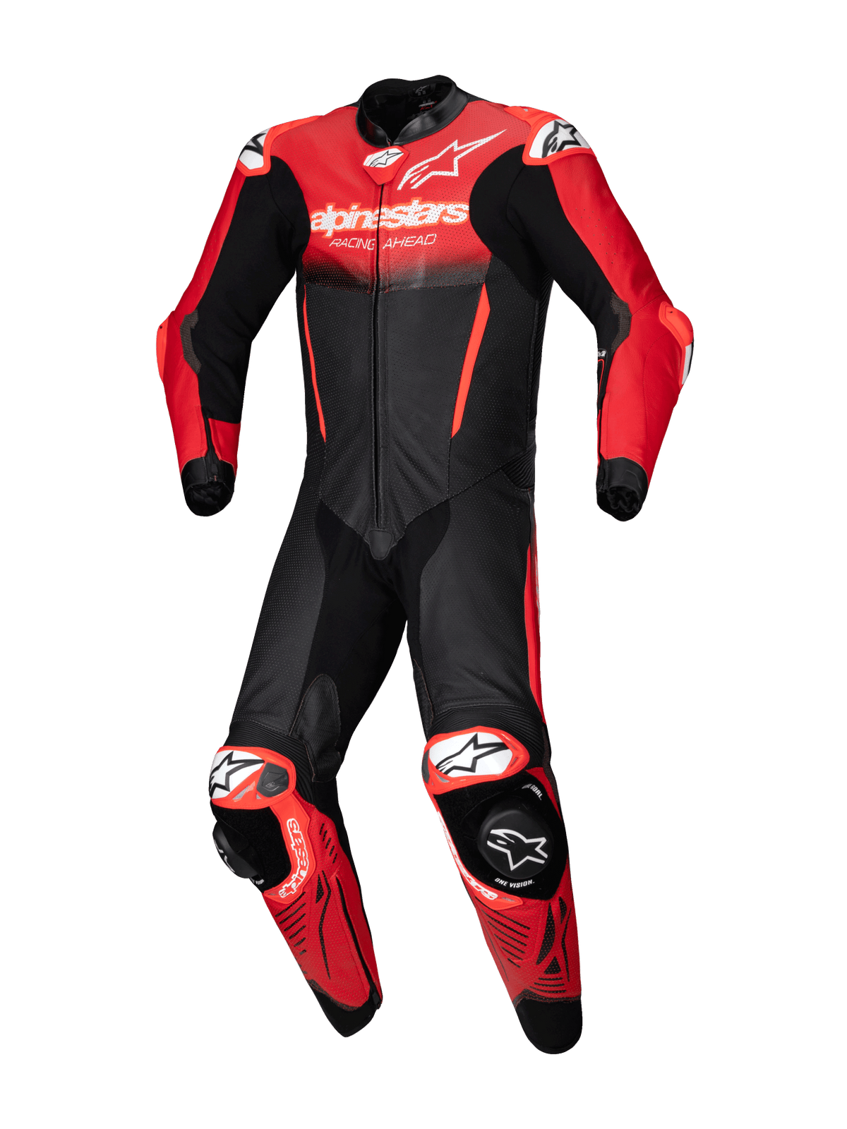 Alpinestars GP-R7 leren pak 1 stuk, heren motorracepak, zwart en rood, premium runderleer, CE-gecertificeerd AAA.
