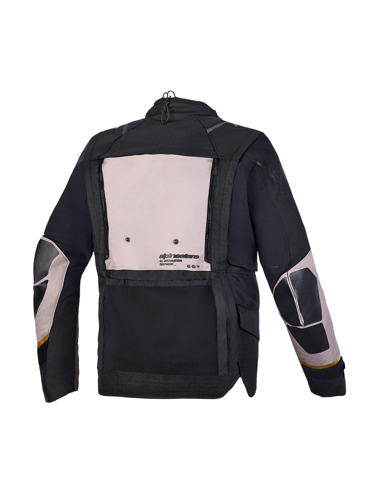 Alpinestars Harok V 2 Drystar Jacke, All-Terrain-Abenteuer-Motorradjacke, Rückansicht in Aluminium, Walnut und Schwarz, mit modularen Belüftungspaneelen und praktischen Stauraumdetails