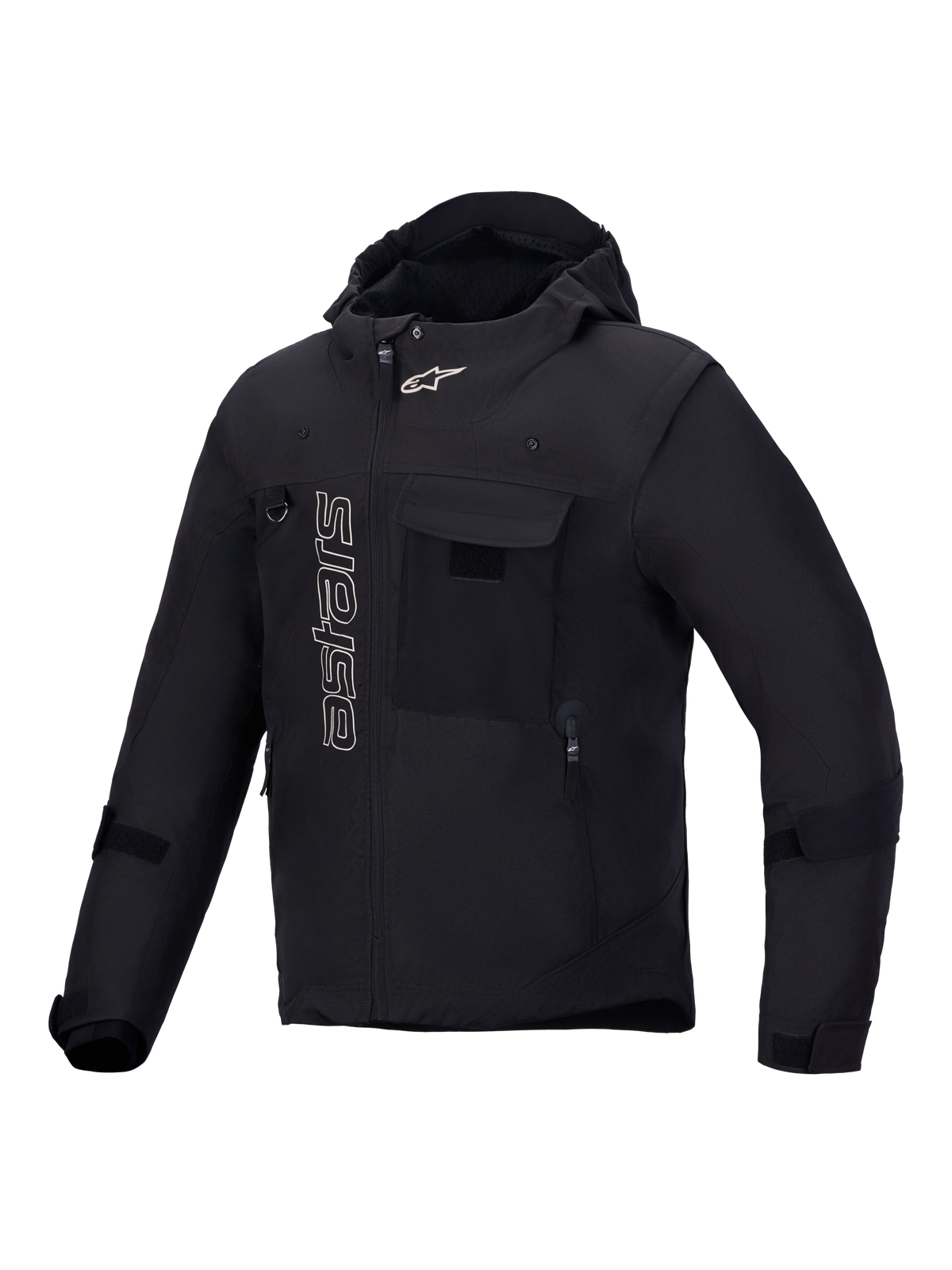 Alpinestars Morfex Parka waterdichte motorjas, heren urban contemporary motorjas met vaste capuchon, zwart, textielconstructie met modulair design