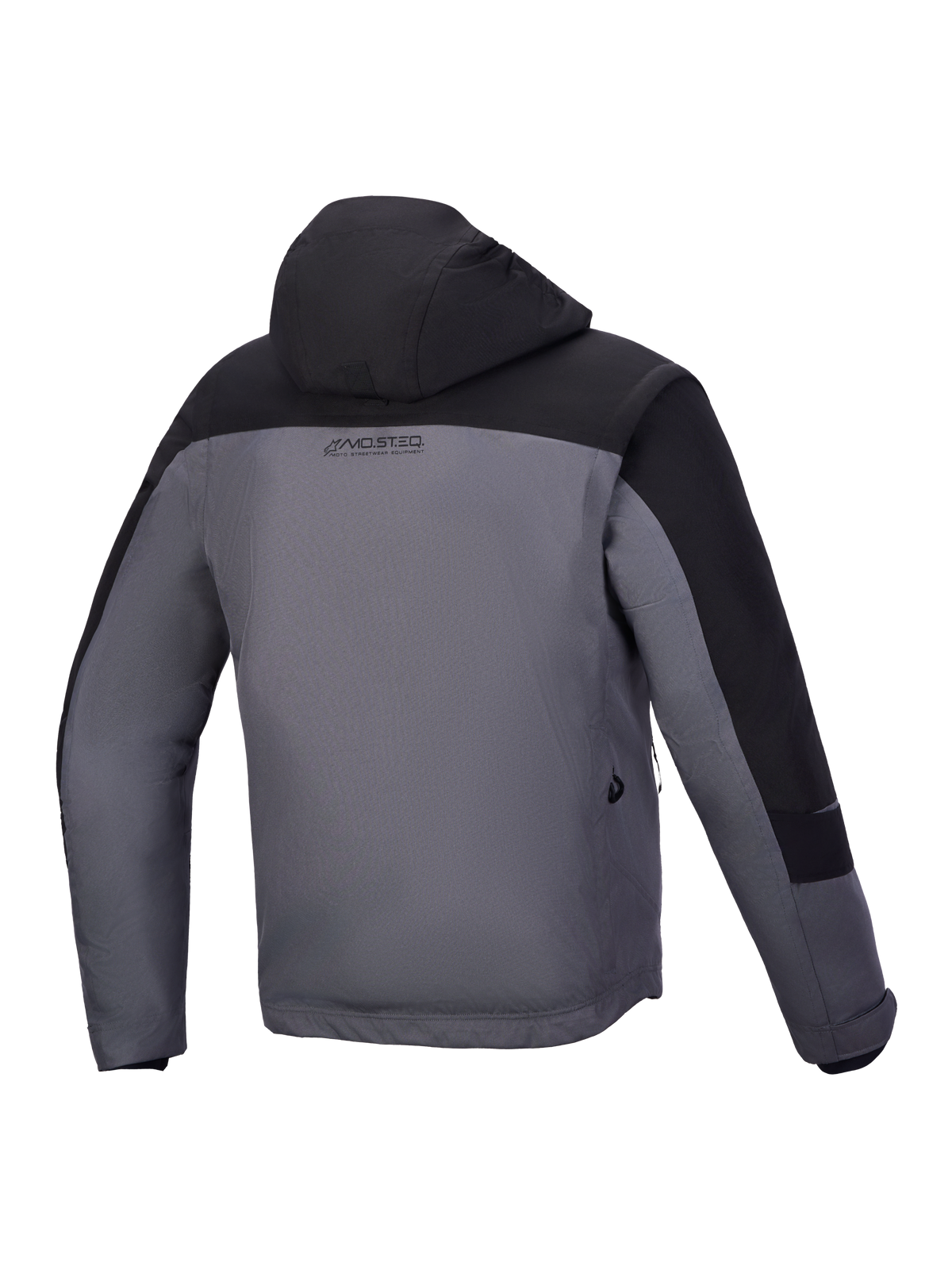 Alpinestars Morfex Parka Waterproof Jacket, Men's Urban Motorcycle Parka, Lunar Gray and Black, CE certified with integrated hood, rear view