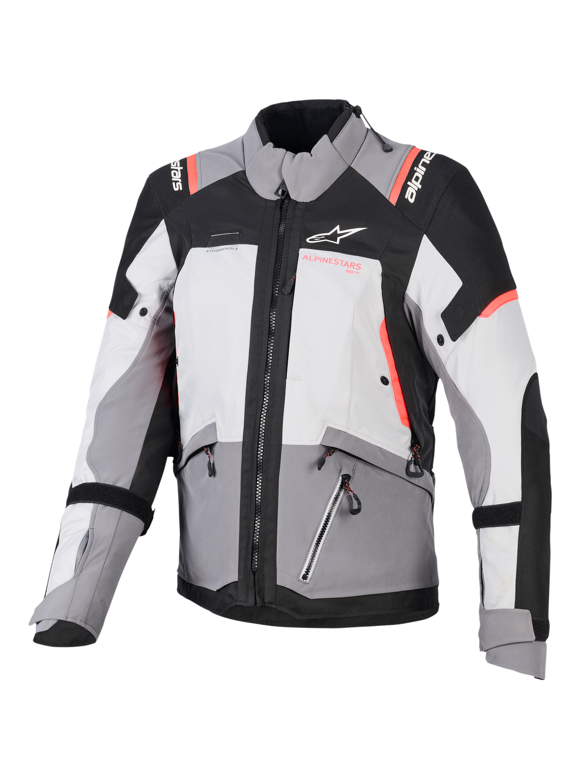 Alpinestars Stella Andes V4 Drystar® Jacke, Damen-Adventure-Touring-Jacke, Grau und Schwarz, wasserdichtes Textil.