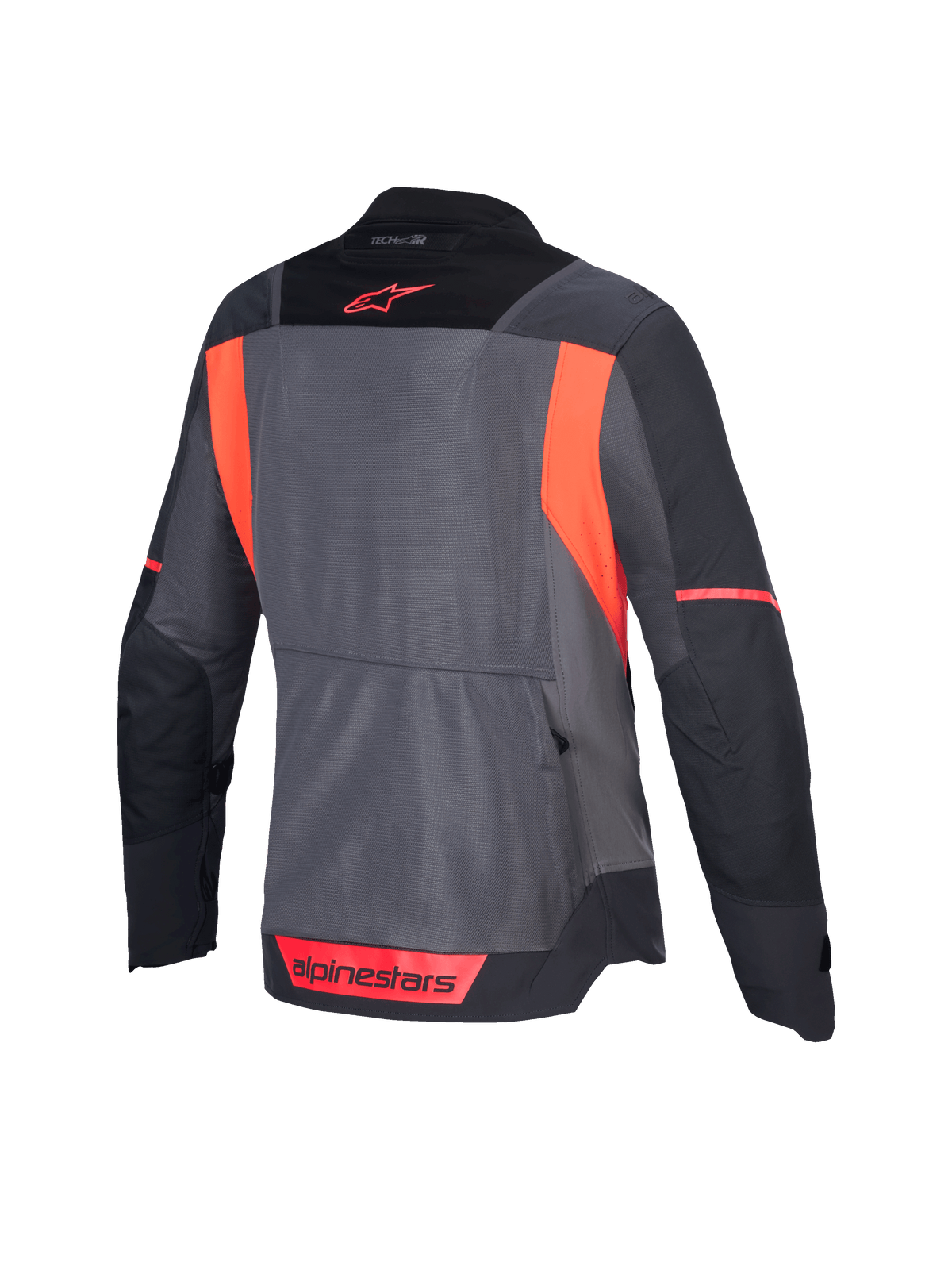 Alpinestars Stella ST-2 Air Jas, motor touringjas voor dames, rugaanzicht in donkergrijs en fluo oranje met mesh ventilatiepanelen en CE-gecertificeerde bescherming