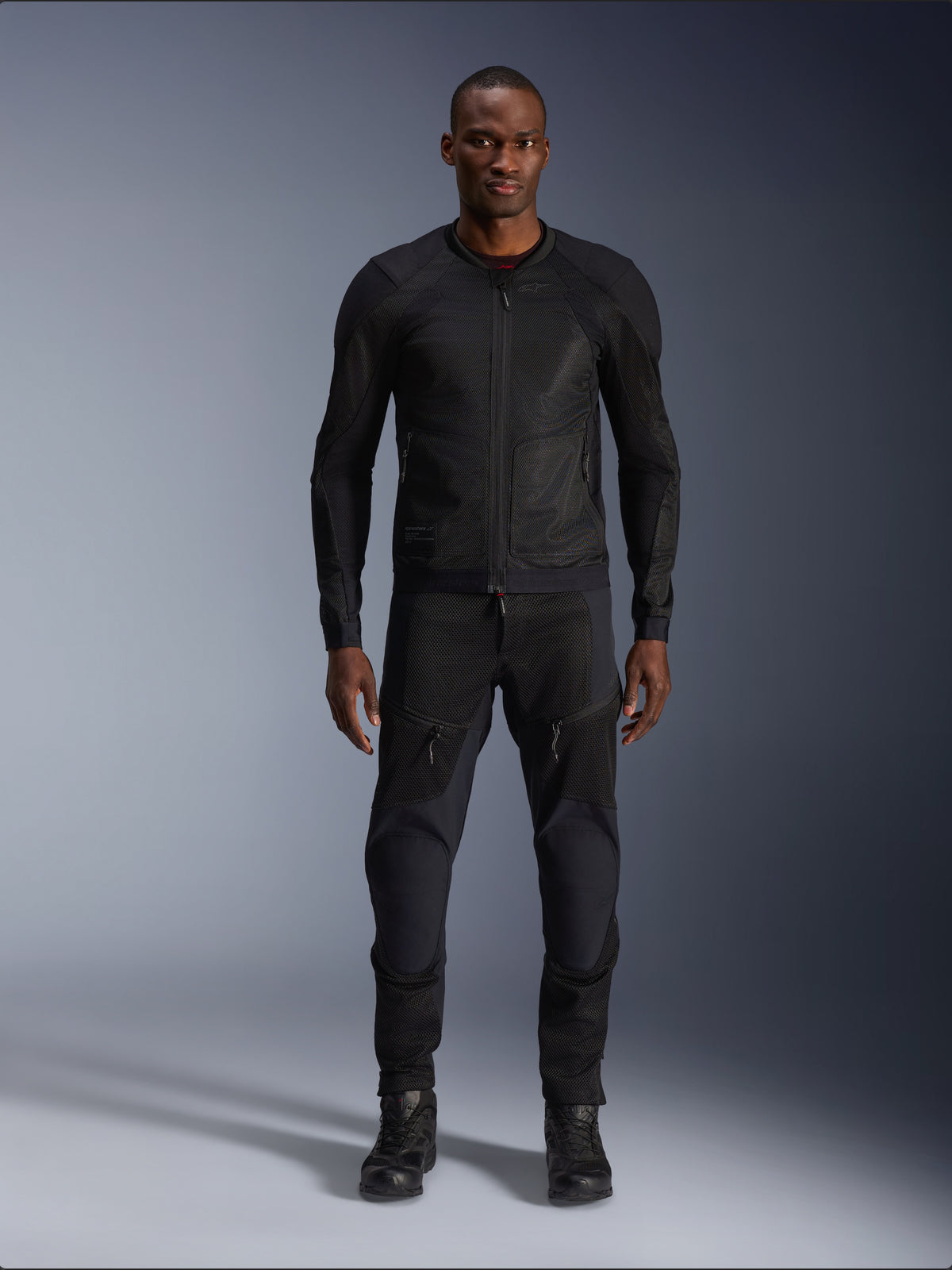 Alpinestars Troop-Air Jacket, Black mesh motorcycle jacket for men featuring technical 2D mesh for urban riding.